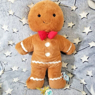 New Jellycat HUGE Jolly Gingerbread Fred Holiday Winter Retired Soft Plush Gift