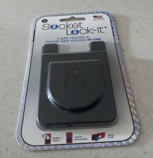 Socket Lock-It, Sticky Card Holder Phone Grip Mount in One NEW SEALED