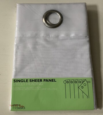 John Lewis Basics Single Sheer Panel, 150 x 229 cm Ösenüberschrift weiß