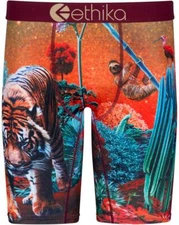 Ethika the Staple FOREST TIGER Cactus Sloth Tree Long Boxers Mn's XL (36-38) NIP