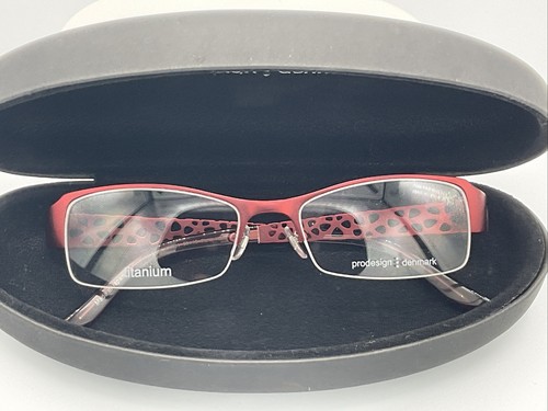 prodesign denmark eyeglasses titanium 4348 C.4031 50/16 Red Half-Rim - Picture 7 of 11