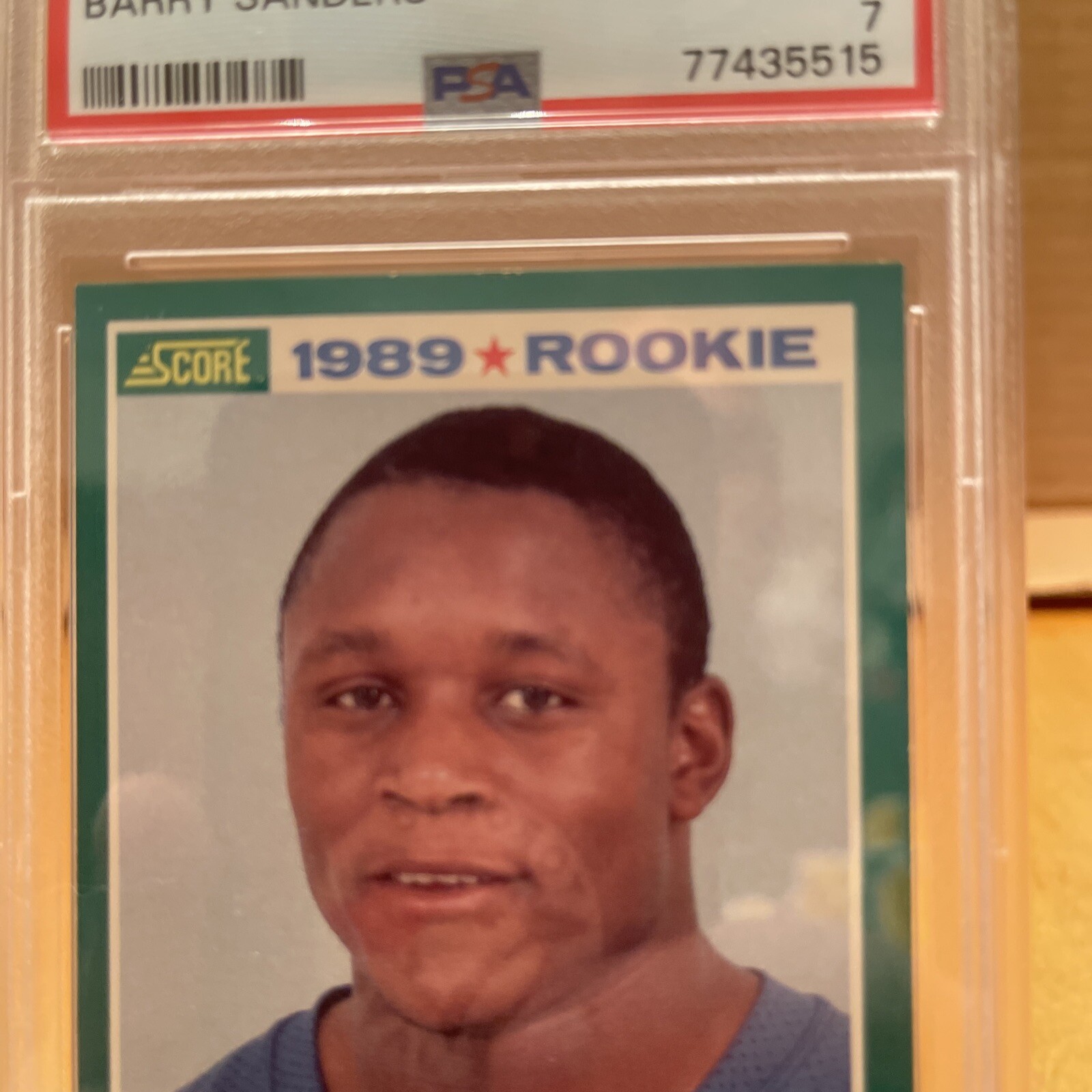 1989 Score 257 Barry Sanders Rookie Card RC PSA 7 NM Detroit Lions