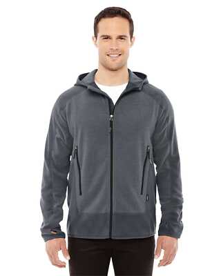 North End Sport Red 88810 Men's Active Fleece Jacket Black/Carbon S-M