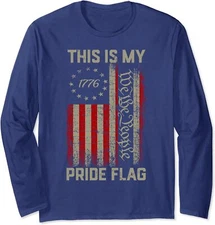 This Is My Pride Flag USA American Patriotic 4th July Long Sleeve Tshirt