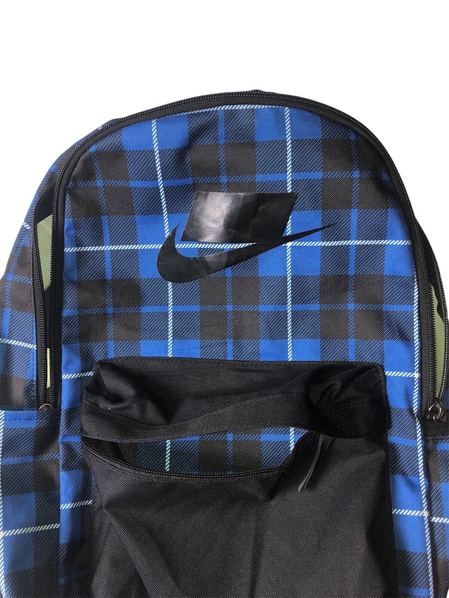 Nike 72 2.0 Heritage Plaid Unisex Backpack New without Tags ❤️ Nike Sportswear Heritage 2.0 Backpack Plaid Blue Black  main image 3