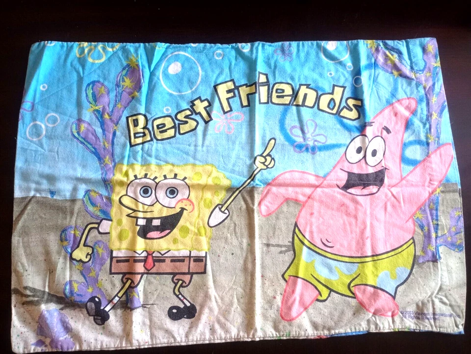 SpongeBob & Patrick "Old Chum Best Friends " Pillowcase Nickelodeon  - Image 2 of 2
