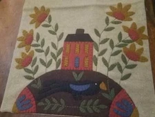 Home Collections by Raghu ~ IN the COUNTRY Table Runner~ Hand Appliqued HOUSE