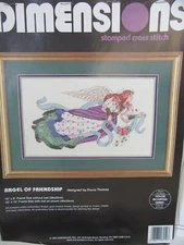 Dimensions Stamped Cross Stitch 3150 Angel of Friendship Open Kit 15x9