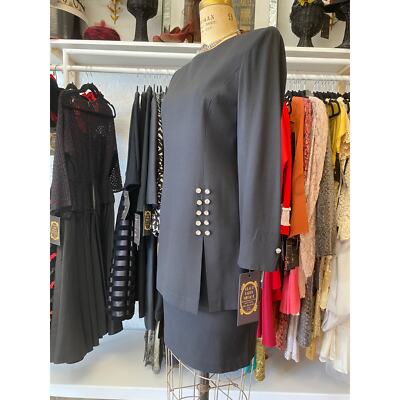 vintage 1980s black crepe sheath dress with rhinestones, dani max, 80s  fashion