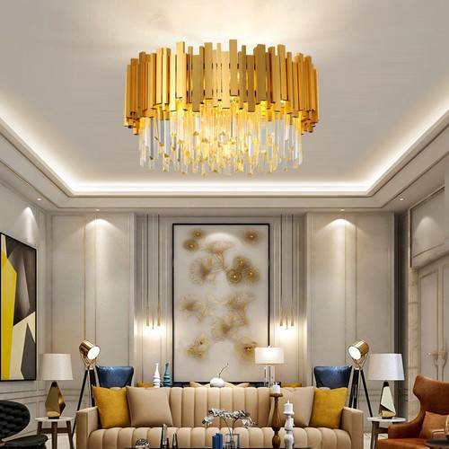 Round Crystal Chandelier for Kitchen Modern Luxury K9 Crystal Chandelier Ceiling - Picture 4 of 9