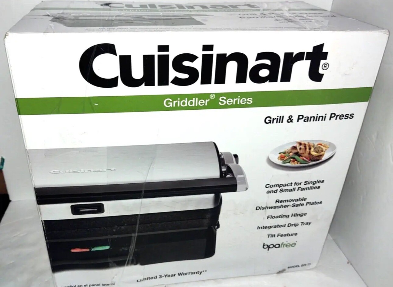 Cuisinart Griddler Panini Sandwich Press Stainless GR1 Brand new eBay