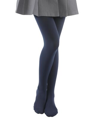 Women's Opaque Fleece Lined Tights Thermal Tights Navy BlueS