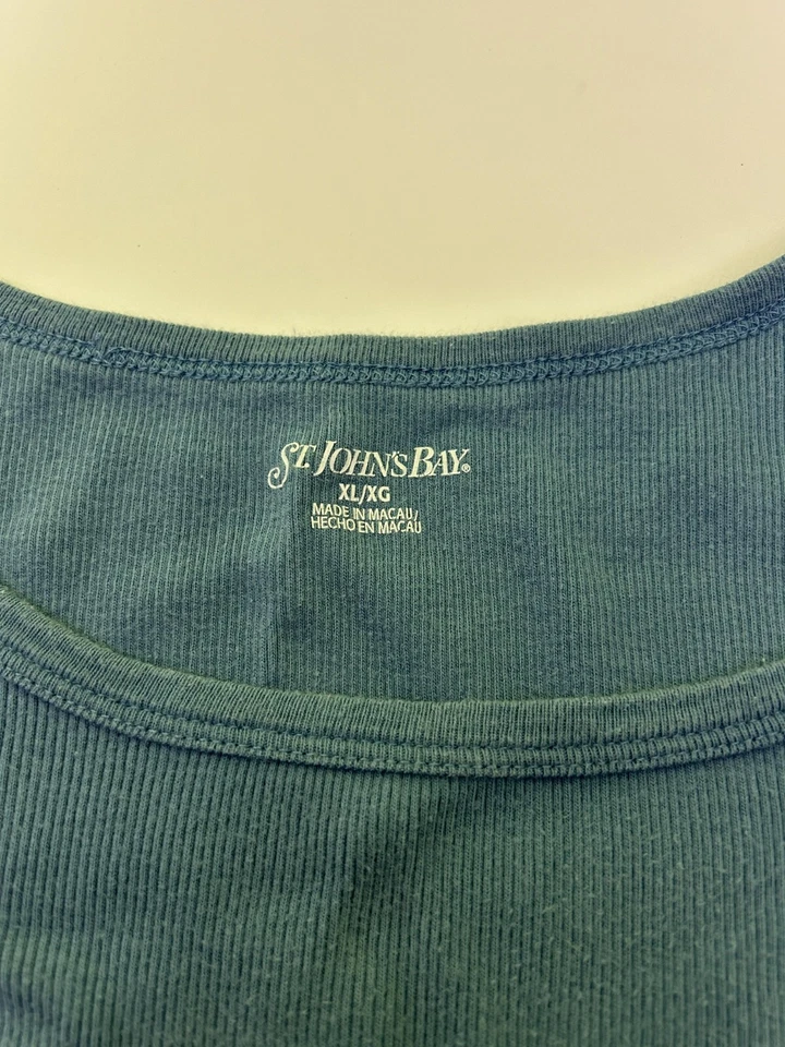 Womens Tank Top Shirt Blue St John's Bay Sleeveless Y2K Size XL - Image 2 of 4
