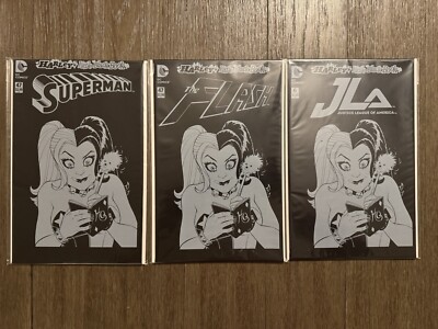 Harleys Little Black Book :  x3 Sealed Superman Flash 47 JLA 6 All NM DC 2015
