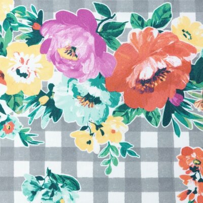 NEW! PIONEER WOMAN SWEET ROMANCE GRAY BUFFALO CHECK SHOWER CURTAIN