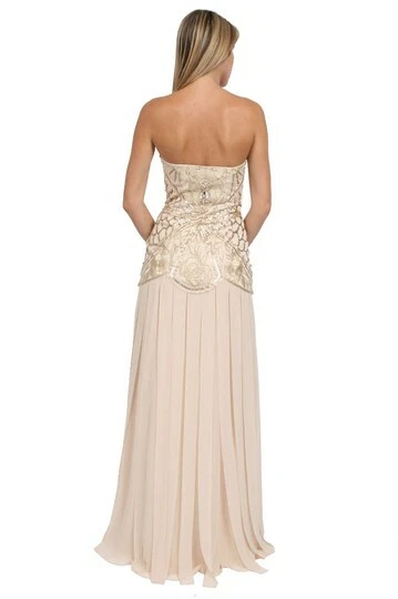 Vestido de Dama de honor Sue Wong Champagne N3349 vintage, venta al por menor $569 Foto 3 de 4