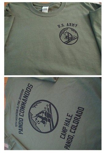 10TH MOUNTAIN Alpine PANDA COMMANDOS Camp Hale T-Shirt LARGE Army USA Printed - Picture 3 of 5