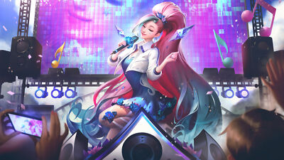 League of Legends seraphine kda league legends riot playmat gaming mat