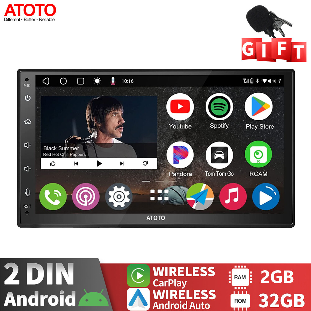 ATOTO A6 Android AI Autoradio 2 DIN 7 Pollici QLED Wireless