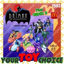 McDonald's 1993 BATMAN ANIMATED SERIES DC Comics COMIC Superhero YOUR Toy CHOICE