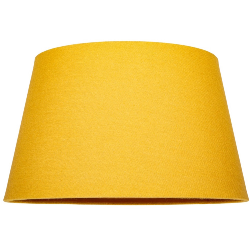 Traditional 14 Inch Ochre Mustard Linen Drum Table/Pendant Lampshade 60w Maxi...