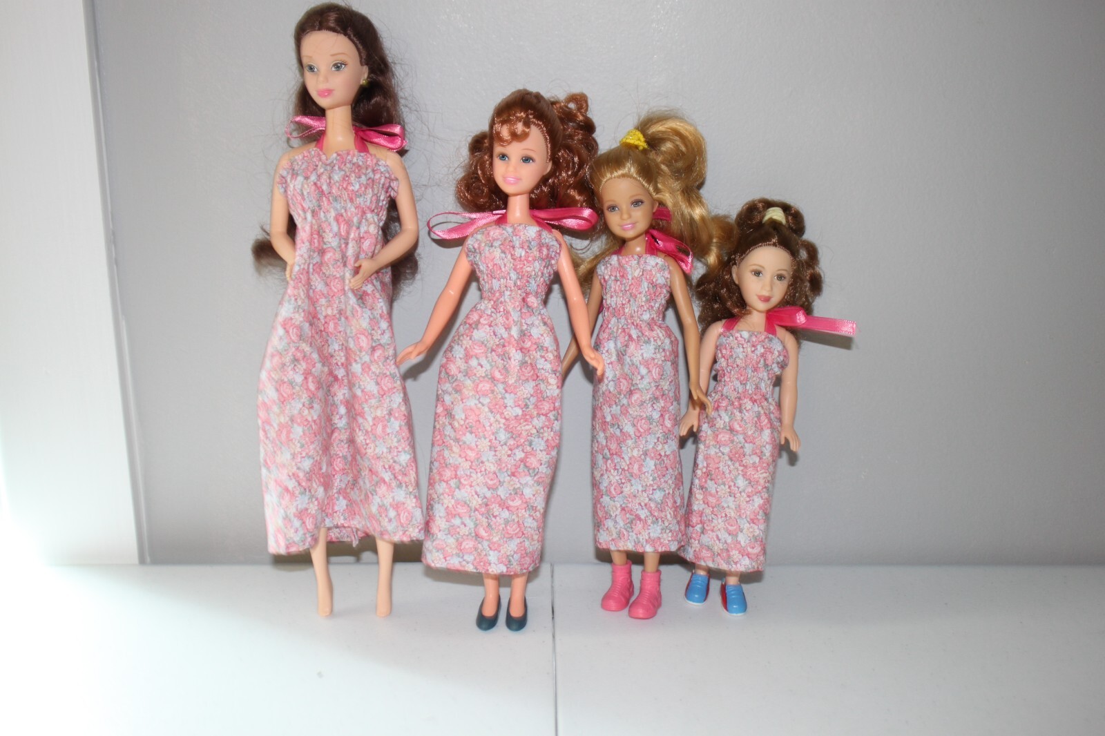 Barbie Maxi Dress pink Floral and Sister dresses-image