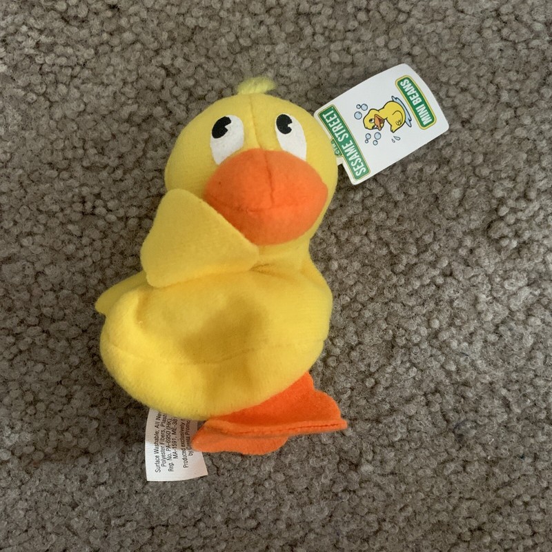 Kelloggs 1999 Sesame Street Mini Beans Rubber Duckie Plush New Not In Package