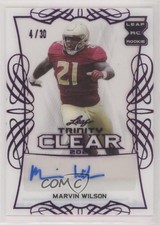 2021 Leaf Trinity Clear Auto Pink Foil 4/30 Marvin Wilson #CA-MW1 Auto nd3