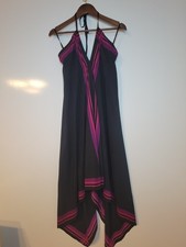 NWT Old Navy Dress Womens Large Black Lined V-Neck Halter Asymmetrical