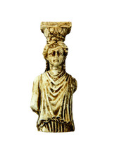 Semi Busto Dea Greca Cm 2,5x6 Colonna Statua Tempio Ornamento Pastori Presepe