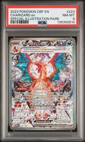 2023 POKEMON OBF EN-OBSIDIAN FLAMES SPECIAL ILLUSTRATION RARE CHARIZARD EX PSA 8