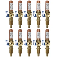 10 Pack  XFITTING Water Hammer Arrestor Valve, 1/2" Pex B x 3/4" MHT, Blue