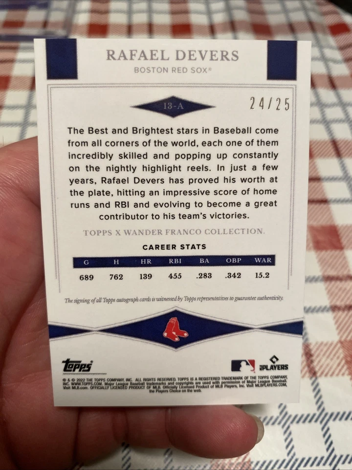 2022 Topps Rafael Devers #13A Best & Brightest Auto Purple/25 Giants BLAZER🔥🔥 - Image 3 of 3