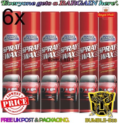 6 x Carpride Spray Wax Fast Formula Showroom Finish Karosserie Autopolitur 300ml