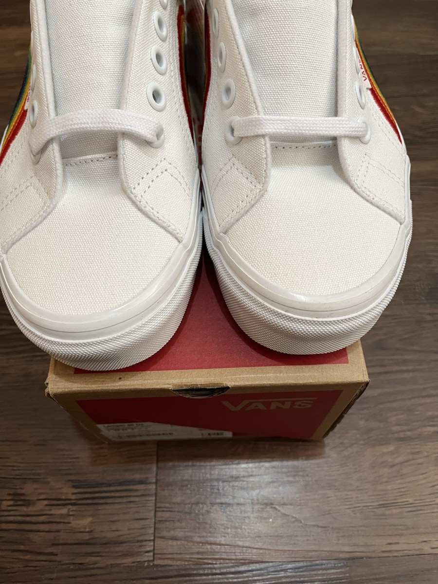Vans Lampin 86 DX Pride White Men Sz 4 Rainbow VN0A54FC4GQ Anaheim