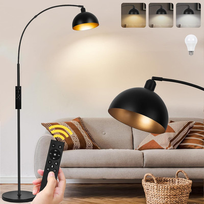【Upgraded】Black Arc Floor Lamps for Living Room - Dimmable Arched Floor Lamp ...