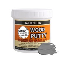 Gray Wood Filler Repair Kit - Paintable, Stainable Wood Putty for Restore Cra...