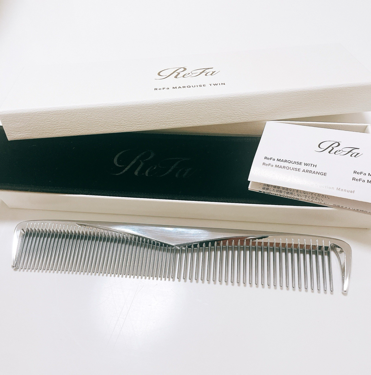 ReFa MARQUISE TWIN Hair Comb by MTG Anti-Static Styling Tool Gift