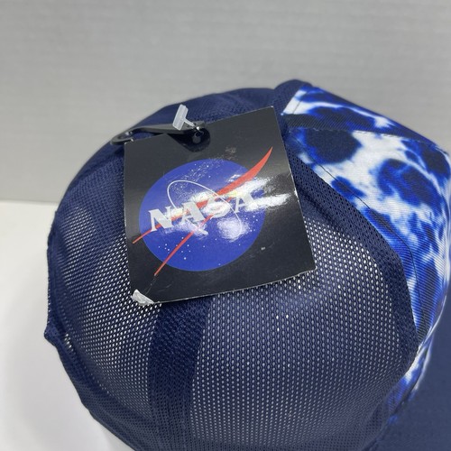 NASA Tie Dye Blue Snap Back Truckers Hat Shuttle Patch NASA Patch Adjustable NWT - 第 5/9 張圖片