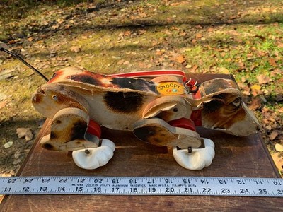 Vintage 1961 Fisher Price Snoopy Sniffer Dog Pull Toy Model #181 OG Leash