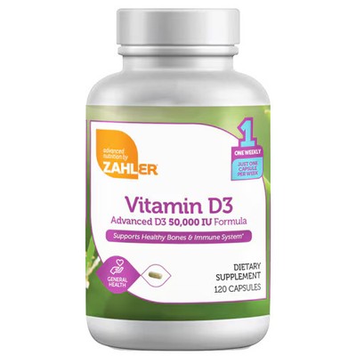 2 X Zahler Vitamin D3 -- 50000 IU - 120 Capsules