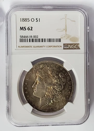 1885-O Morgan Silver Dollar MS62 NGC