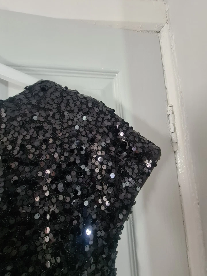 NEXT BLACK SEQUIN DRESS WOMEN'S SIZE 10   (C) - Image 4 of 4