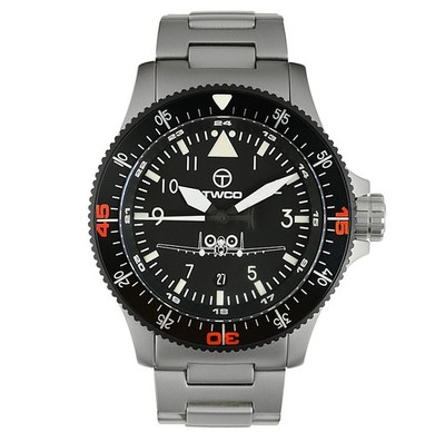 TWCO Automatic Miyota 9015 Black Dial Pilot Men's Watch DLC bezel 43mm NEW