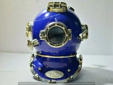 18 Zoll antiker blauer Taucherhelm US Navy Mark V Scuba Deep Sea Marine Vinta...