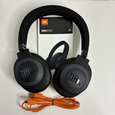 JBL E65BTNC Wireless Bluetooth ANC Over-Ear Headphones Black Tested Works