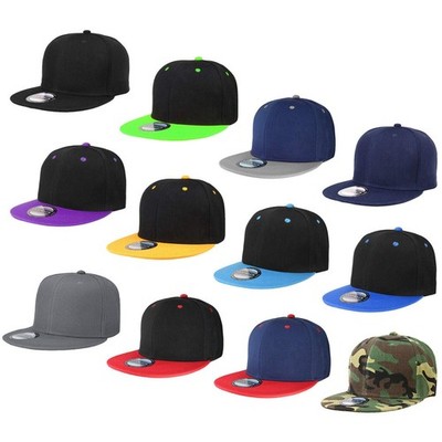 Wholesale 12 Pack Snapback Hat Cap Hip Hop Style Flat Bill Blank Solid Color...