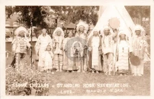 Mandan ND Sioux Indians Standing Rock Reservation Lutz RPPC Photo Postcard COPY