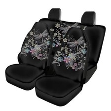 Dragonfly Flower Printed Car Seat Covers For Women Dragonfly Flower - Black Dragonfly Flower Printed Car Seat Covers For Women Dragonfly Flower - Black