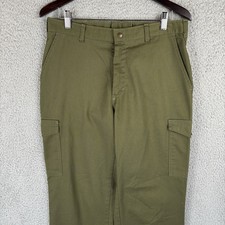 Vintage Boy Scout Uniform Pants Mens 32x32 Olive Twill Cargo Made USA